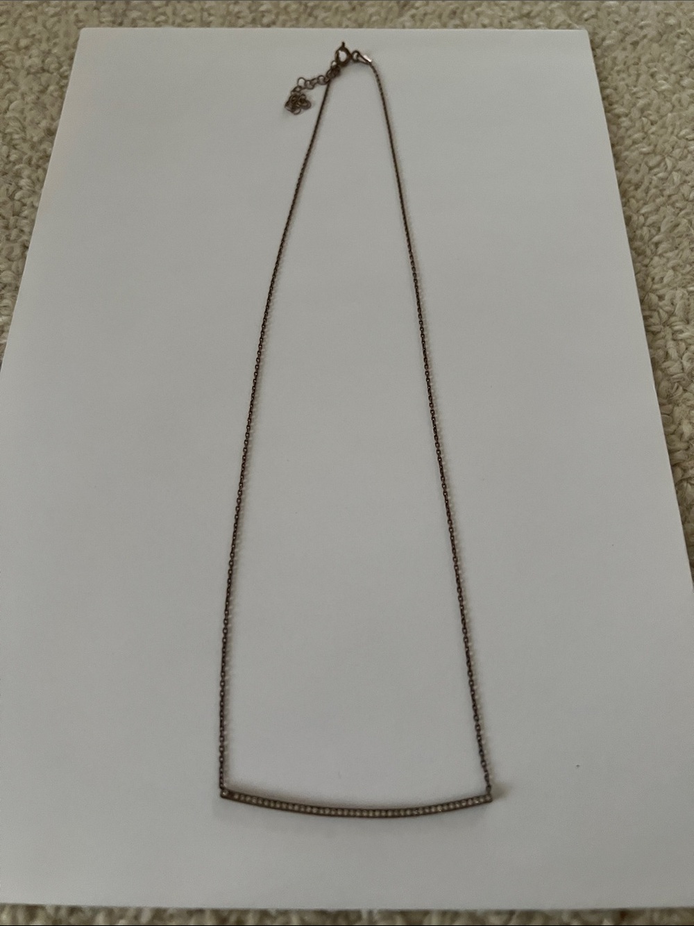 Delicate Rose Gold Bar Pendant Necklace - Womens Jewelry